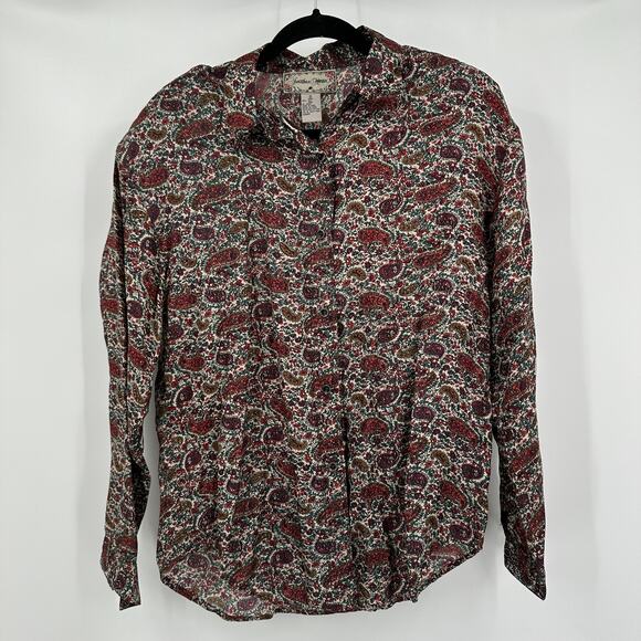 Jonathan Martin Women’s Size S Silk Paisley Top Vintage 80s Classic Secretary - Picture 1 of 7